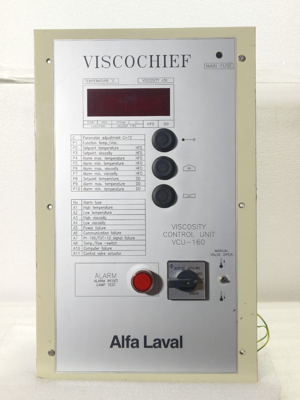 ALFA LAVAL VISCOCHIEF VCU-160 VISCOSITY CONTROL UNIT PANEL